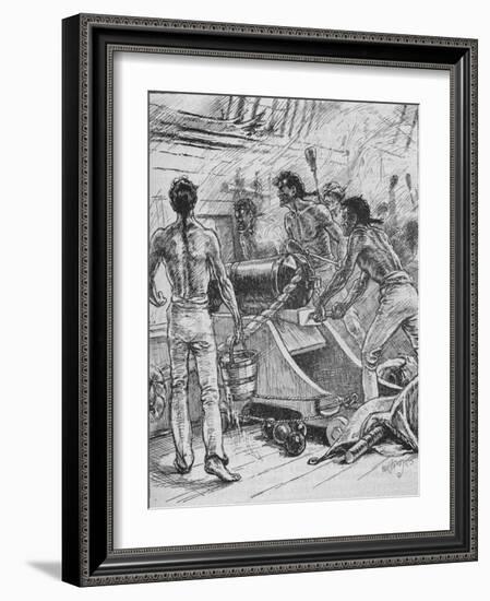 'The 'Royal Sovereigns' Stuck To Their Guns, and Fought Them Like Fiends', 1902-Paul Hardy-Framed Giclee Print