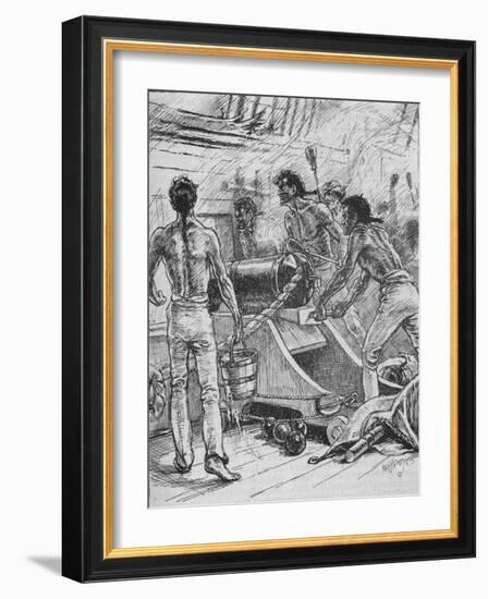 'The 'Royal Sovereigns' Stuck To Their Guns, and Fought Them Like Fiends', 1902-Paul Hardy-Framed Giclee Print