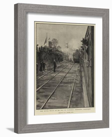 The Royal Train on its Way to Victoria, Interested Spectators-William Lionel Wyllie-Framed Giclee Print