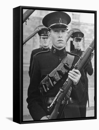 The Royal Ulster Constabulory Standing at Attention-William Vandivert-Framed Premier Image Canvas