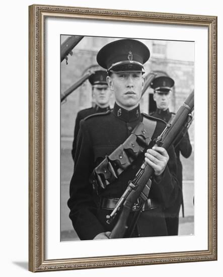 The Royal Ulster Constabulory Standing at Attention-William Vandivert-Framed Premium Photographic Print