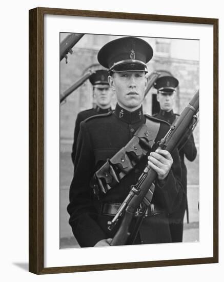 The Royal Ulster Constabulory Standing at Attention-William Vandivert-Framed Premium Photographic Print