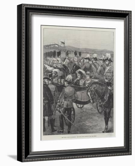 The Royal Visit to Aldershot, the Scots Greys Trotting Past the Queen-William Heysham Overend-Framed Giclee Print