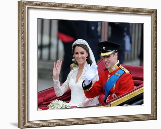 The Royal Wedding of Prince William and Kate Middleton in London, Friday April 29th, 2011-null-Framed Photographic Print