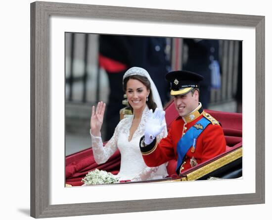 The Royal Wedding of Prince William and Kate Middleton in London, Friday April 29th, 2011-null-Framed Photographic Print