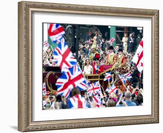 The Royal Wedding of Prince William and Kate Middleton in London, Friday April 29th, 2011-null-Framed Photographic Print