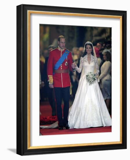 The Royal Wedding of Prince William and Kate Middleton in London, Friday April 29th, 2011-null-Framed Photographic Print