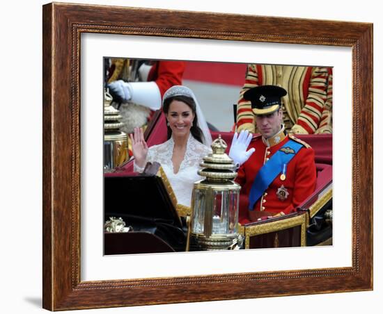 The Royal Wedding of Prince William and Kate Middleton in London, Friday April 29th, 2011-null-Framed Photographic Print