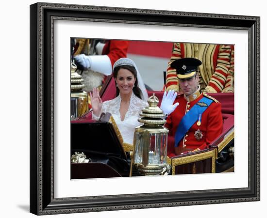 The Royal Wedding of Prince William and Kate Middleton in London, Friday April 29th, 2011-null-Framed Photographic Print