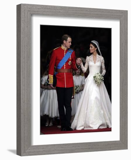 The Royal Wedding of Prince William and Kate Middleton in London, Friday April 29th, 2011-null-Framed Photographic Print