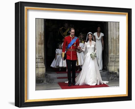 The Royal Wedding of Prince William and Kate Middleton in London, Friday April 29th, 2011-null-Framed Photographic Print