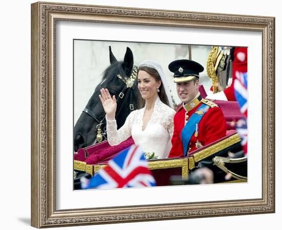 The Royal Wedding of Prince William and Kate Middleton in London, Friday April 29th, 2011-null-Framed Photographic Print