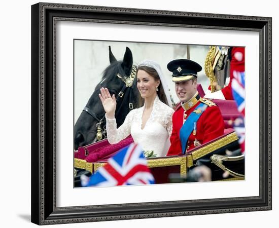 The Royal Wedding of Prince William and Kate Middleton in London, Friday April 29th, 2011-null-Framed Photographic Print