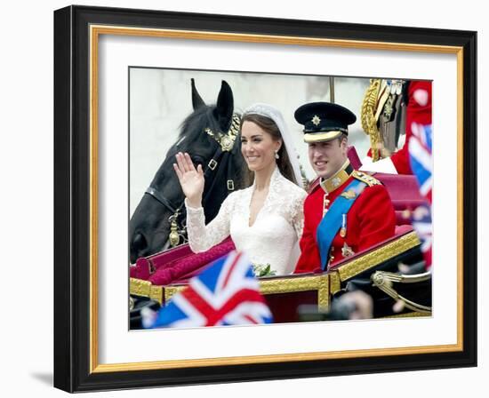 The Royal Wedding of Prince William and Kate Middleton in London, Friday April 29th, 2011-null-Framed Photographic Print