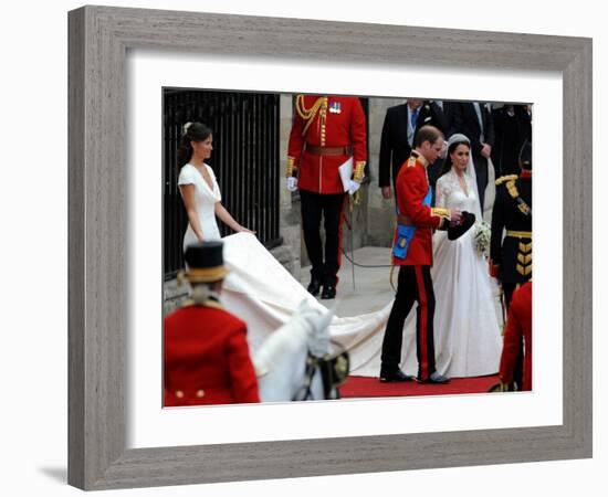 The Royal Wedding of Prince William and Kate Middleton in London, Friday April 29th, 2011-null-Framed Photographic Print