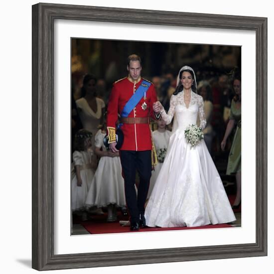 The Royal Wedding of Prince William and Kate Middleton in London, Friday April 29th, 2011-null-Framed Photographic Print