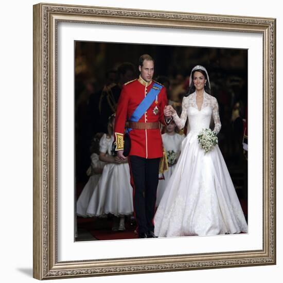 The Royal Wedding of Prince William and Kate Middleton in London, Friday April 29th, 2011-null-Framed Photographic Print