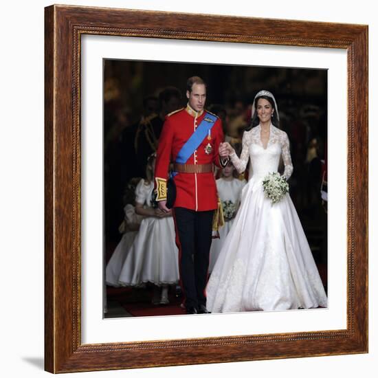 The Royal Wedding of Prince William and Kate Middleton in London, Friday April 29th, 2011-null-Framed Photographic Print