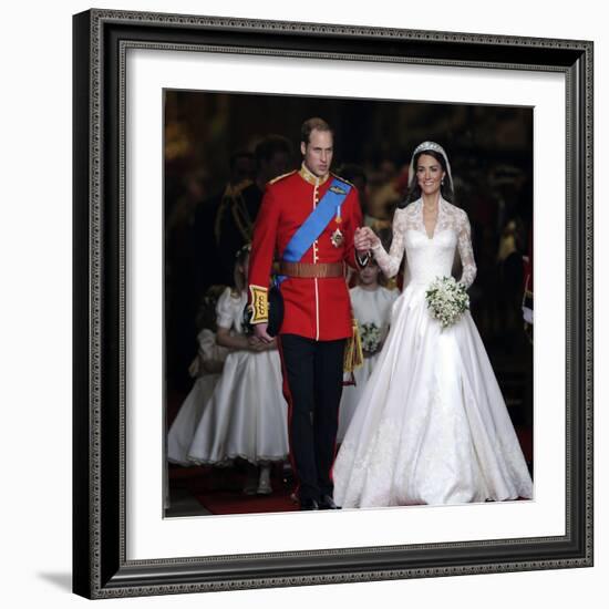 The Royal Wedding of Prince William and Kate Middleton in London, Friday April 29th, 2011-null-Framed Photographic Print