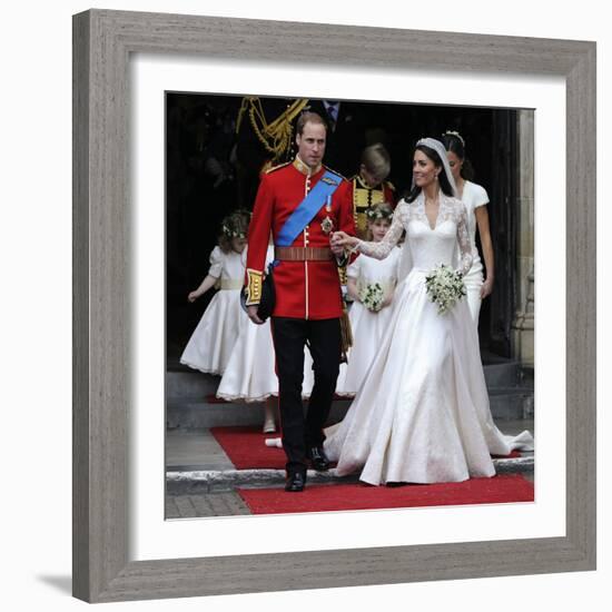 The Royal Wedding of Prince William and Kate Middleton in London, Friday April 29th, 2011-null-Framed Photographic Print