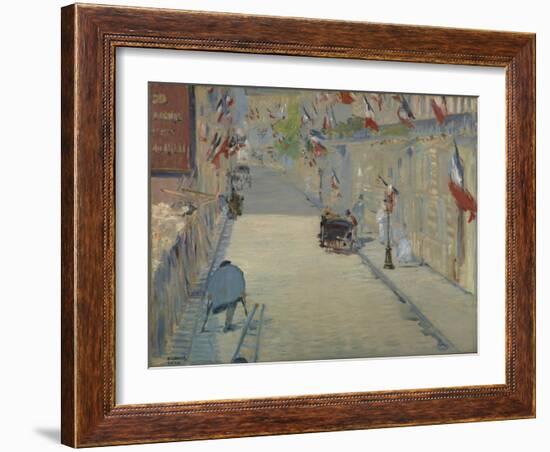 The Rue Monsier with Flags, 1878-Edouard Manet-Framed Giclee Print