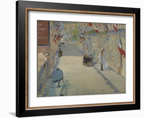 The Rue Monsier with Flags, 1878-Edouard Manet-Framed Giclee Print