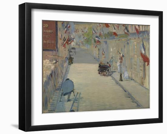 The Rue Monsier with Flags, 1878-Edouard Manet-Framed Giclee Print