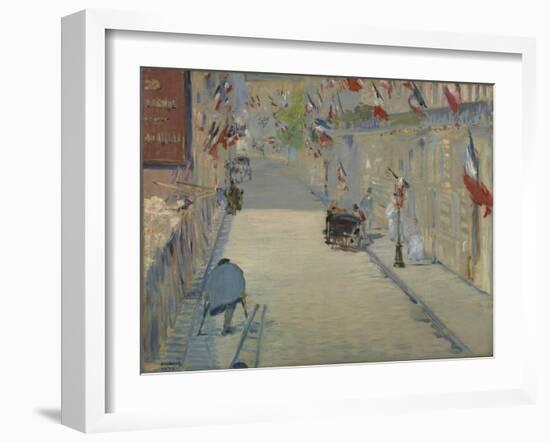The Rue Monsier with Flags, 1878-Edouard Manet-Framed Giclee Print