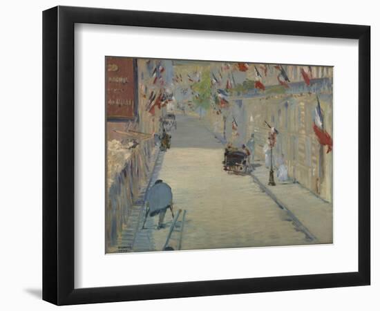 The Rue Monsier with Flags, 1878-Edouard Manet-Framed Giclee Print