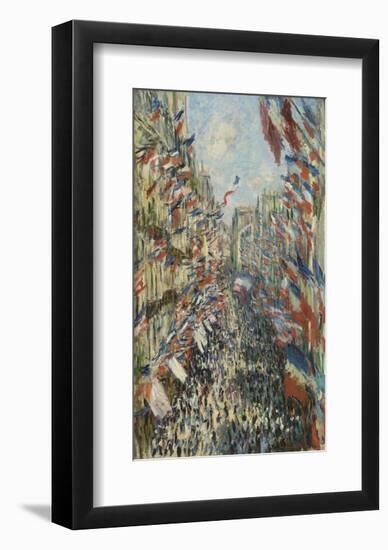 The Rue Montorgueil in Paris Celebration of June 30, 1878-Claude Monet-Framed Art Print