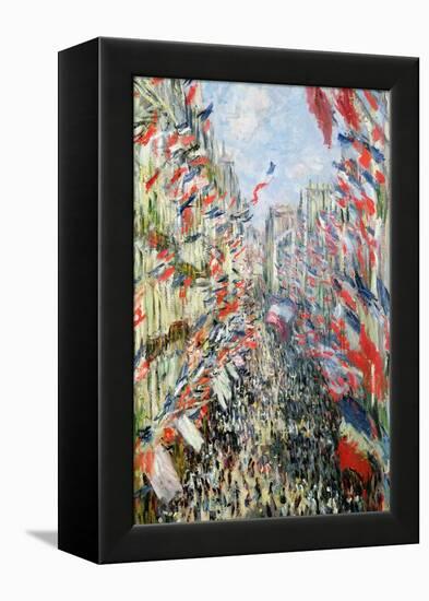 The Rue Montorgueil, Paris, Celebration of June 30, 1878-Claude Monet-Framed Premier Image Canvas