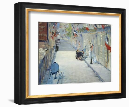 The Rue Mosnier in Paris Decorated with Flags, 1878-Edouard Manet-Framed Giclee Print