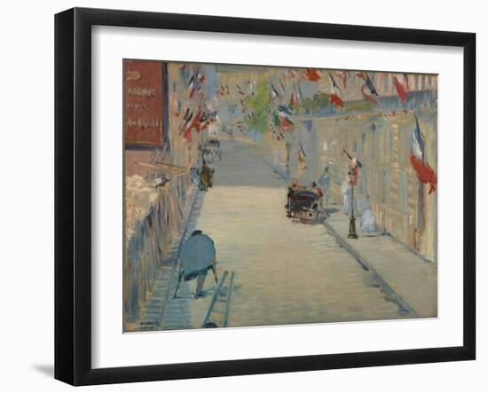 The Rue Mosnier with Flags, 1878-Edouard Manet-Framed Giclee Print
