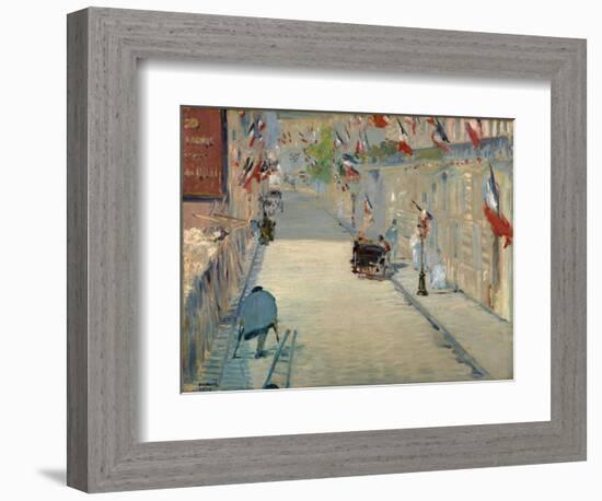 The Rue Mosnier with Flags-Edouard Manet-Framed Giclee Print