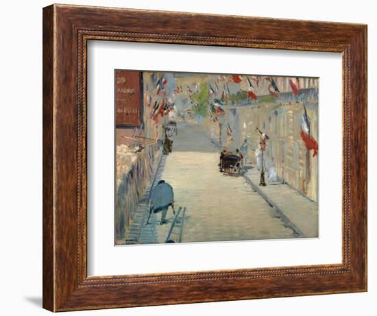 The Rue Mosnier with Flags-Edouard Manet-Framed Giclee Print