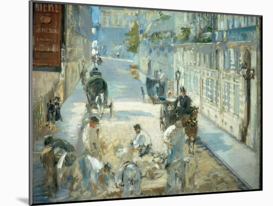 The Rue Mosnier with Pavers, 1878-Edouard Manet-Mounted Giclee Print