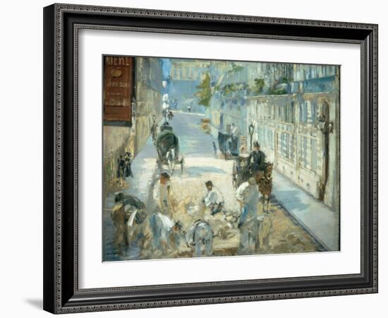 The Rue Mosnier with Pavers, 1878-Edouard Manet-Framed Giclee Print