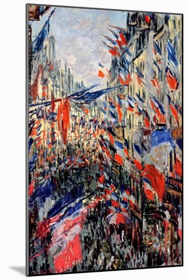 The Rue Saint-Denis, Celebration of June 30, 1878-Claude Monet-Mounted Giclee Print