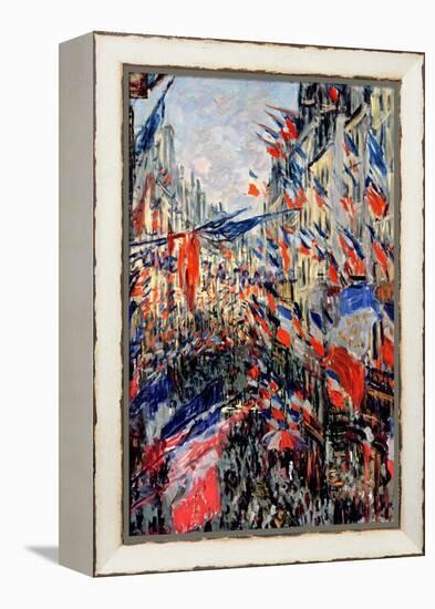 The Rue Saint-Denis, Celebration of June 30, 1878-Claude Monet-Framed Premier Image Canvas