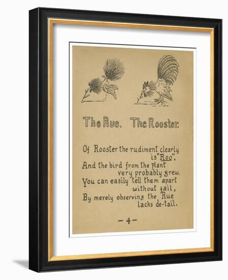 The Rue. The Rooster.-Robert Williams Wood-Framed Art Print