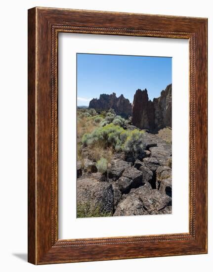 The rugged Smith Rock State Park in central Oregon's High Desert, near Bend, Oregon, United States -Martin Child-Framed Photographic Print