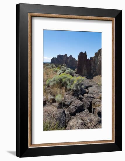 The rugged Smith Rock State Park in central Oregon's High Desert, near Bend, Oregon, United States -Martin Child-Framed Photographic Print