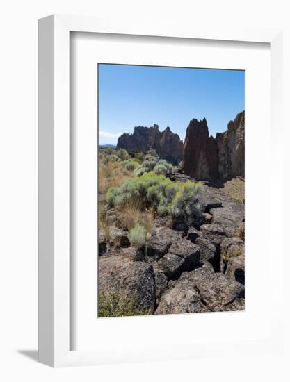 The rugged Smith Rock State Park in central Oregon's High Desert, near Bend, Oregon, United States -Martin Child-Framed Photographic Print