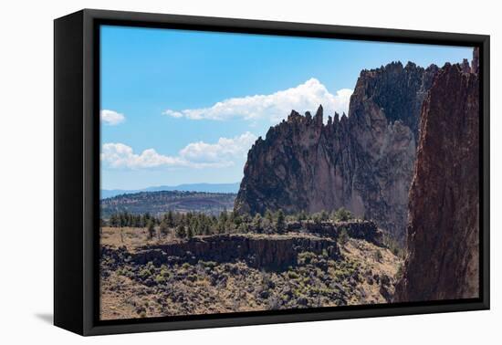 The rugged Smith Rock State Park in central Oregon's High Desert, near Bend, Oregon, United States -Martin Child-Framed Premier Image Canvas