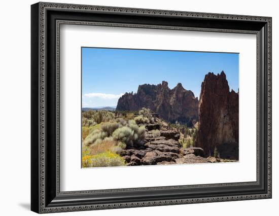 The rugged Smith Rock State Park in central Oregon's High Desert, near Bend, Oregon, United States -Martin Child-Framed Photographic Print