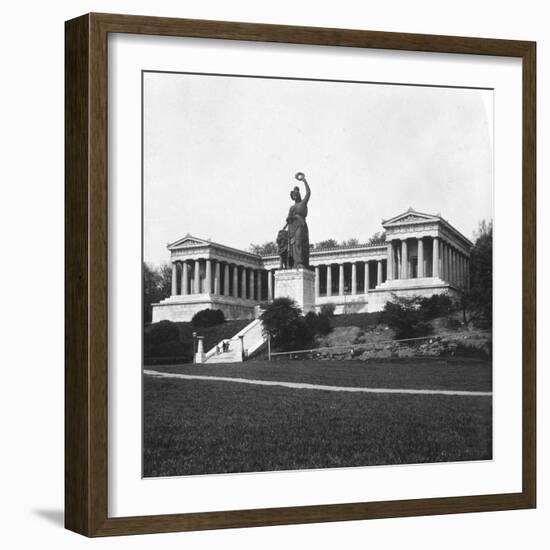 The Ruhmeshalle and Bavaria Statue, Munich, Germany, C1900-Wurthle & Sons-Framed Photographic Print