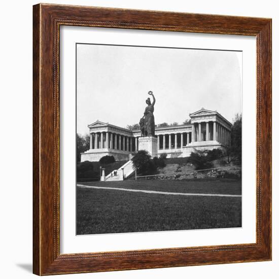 The Ruhmeshalle and Bavaria Statue, Munich, Germany, C1900-Wurthle & Sons-Framed Photographic Print