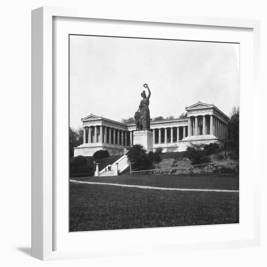 The Ruhmeshalle and Bavaria Statue, Munich, Germany, C1900-Wurthle & Sons-Framed Photographic Print