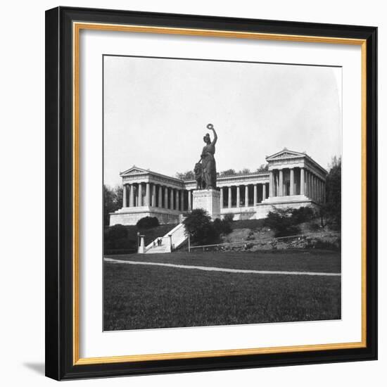 The Ruhmeshalle and Bavaria Statue, Munich, Germany, C1900-Wurthle & Sons-Framed Photographic Print