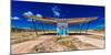 The ruined remains of a gas station near Utah Colorado border - "Service Station" - Midcentury A...-null-Mounted Photographic Print